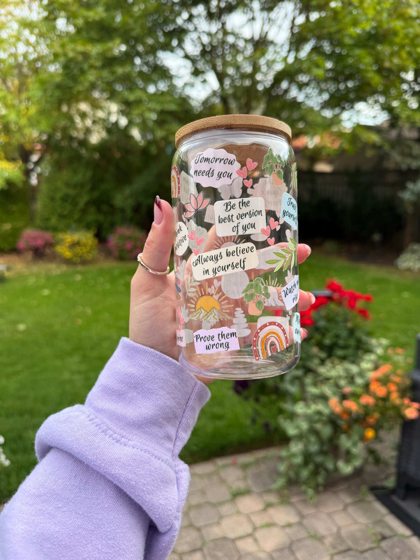 Motivate Me - Iced Coffee Glass